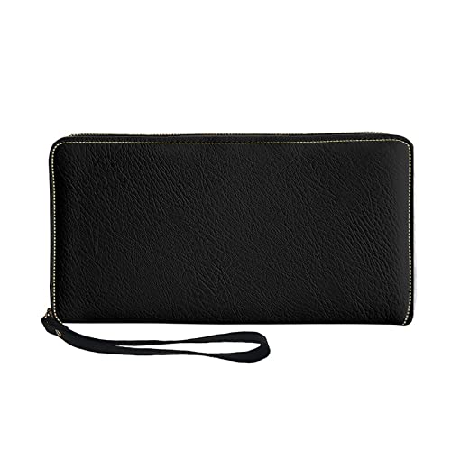 Lange Brieftasche Löwentanzdruck Clutch Wallets Reißverschluss mit großer Kapazität (Color : Black)