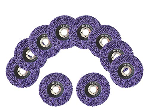 10 Stück Reinigungsscheibe Grobreinigungsscheibe CSD Ø 115mm CBS für Winkelschleifer Clean Strip Disc Premium Purple Nylongewebescheibe