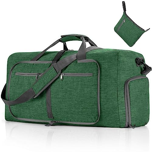 Reisetasche für Herren, 65 L, Faltbarer Wochenend-Übernachtrucksack mit Schuhfach, Wasserdicht und Reißfest,C