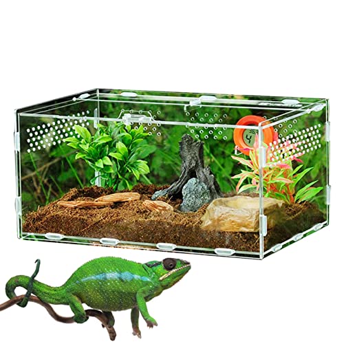 Reptilienzuchtbox | Reptilien-Futterbehälter Aquarium Aufzuchtbecken - Vogelspinnen-Lebensraumbox aus Acryl, groß, für Kleintiere, Insekten, Heimbüro Hmltd