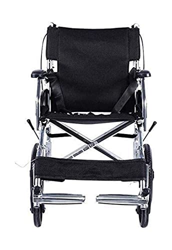 Rollstuhl für ältere Menschen - Leichter zusammenklappbarer Transportrollstuhl Medizinischer Aluminium-Reise-Transitstuhl mit Handbremsen für Senioren und Erwachsene