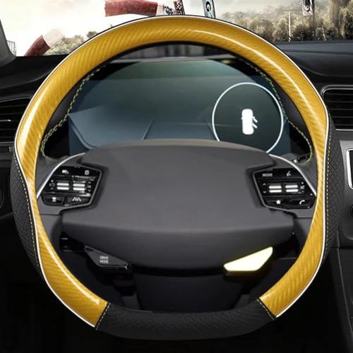 Mikrofaser Leder Auto Styling Zubehör Für KIA EV6 EV6 GT EV6 GT-Linie 2021 Auto Lenkrad Abdeckung Trim (Color : Gold D Shape)