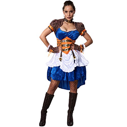 dressforfun 900485 - Damenkostüm Steampunk Abenteurerin, Farbenfrohes Kleid mit dreilagigem Rock (XXL | Nr. 302309)