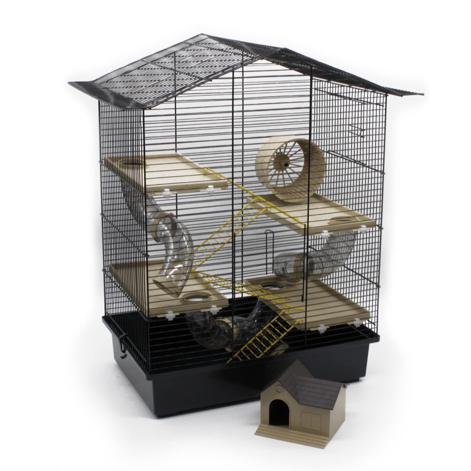 ZooPaul XXL Hamsterkäfig Nagerkäfig CH3 Zubehör Tunnelsystem Schwarz Beige Maus Hamster Käfig