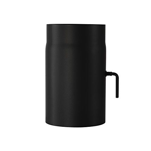 Ofenrohr Senotherm® mit Drosselklappe Wandstärke 2 mm Ø 120 hitzebeständig lackiert - Länge: 250mm - Rauchrohr, Kaminrohr schwarz - für Kaminöfen