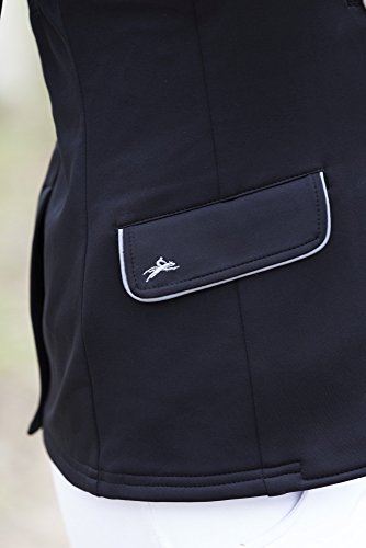 Equi-Theme/Equit'M Unisex's 988481234 Soft Classic Competition Jacke, schwarz/graue Paspelierung, Einheitsgröße