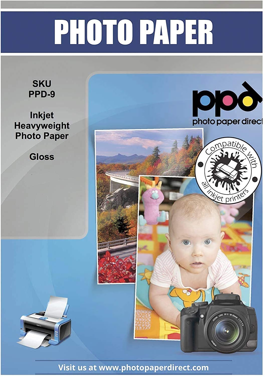 PPD 100 x A3 Inkjet Fotopapier Premium Glänzend 260 g/m2, Sofort Trocken, Wasserfest PPD-9-100