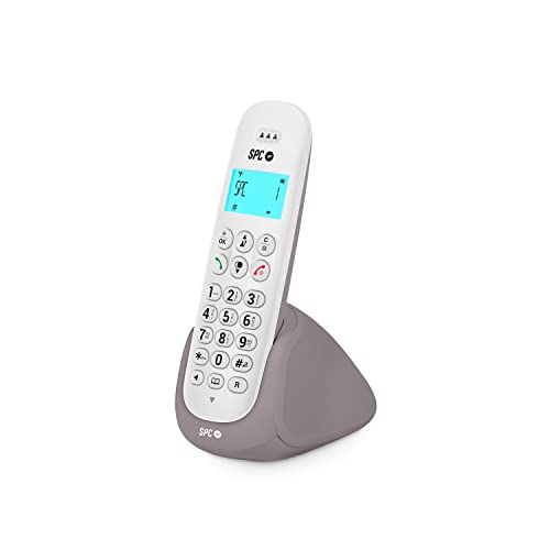 SPC Art – Schnurloses Festnetztelefon mit beleuchtetem Display, Anrufer-ID, Freisprecheinrichtung, Telefonbuch, Stumm-Modus, Gap-Kompatibilität und ECO-Modus - Weiß