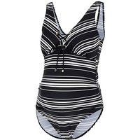MAMALICIOUS Damen MLAVA Striped Swimsuit HC. Badeanzug, Black/Stripes:Black/White, S