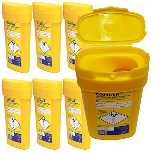 qualicare Sharpsafe Nadel Spritze Insulin Entsorgung Operation Mülleimer Box - 0,6 Liter, 6 Stück