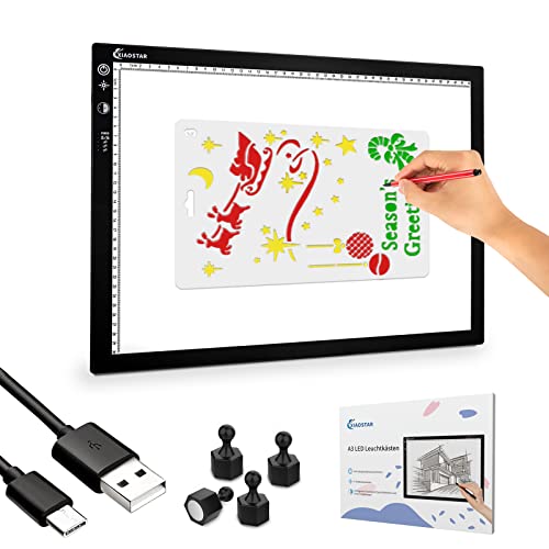 XIAOSTAR A3 Led Licht Pad Leuchttisch, Smart Tracing mit Sperrbildschirm und Timing-Set Typ-C Ladekabel, einstellbare Helligkeit ,für Künstler, Animationszeichnen, Skizzieren, Röntgenbetrachtung