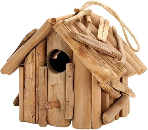 Vogelhaus-Vogelhaus-Vogelhaus-Vogelhaus, Holz, zum Aufhängen, abgeschrägtes Dach, Vogelnest, Vogelkäfig, Anhänger, Ornament für Garten, Hof, Geschäft, Dekoration