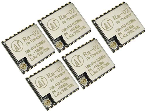 TECNOIOT 5pcs Ra-02 SX1278 433MHz Wireless Serial Port UART Interface LoRa Spread Ra02