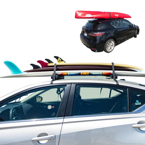 Universeller SUP-Surf-Gepäckträger für Autos | Paddle-Board-Soft-Gepäckträger für Surf-Kajak und Paddleboards mit kratzfesten Schnallen (71)
