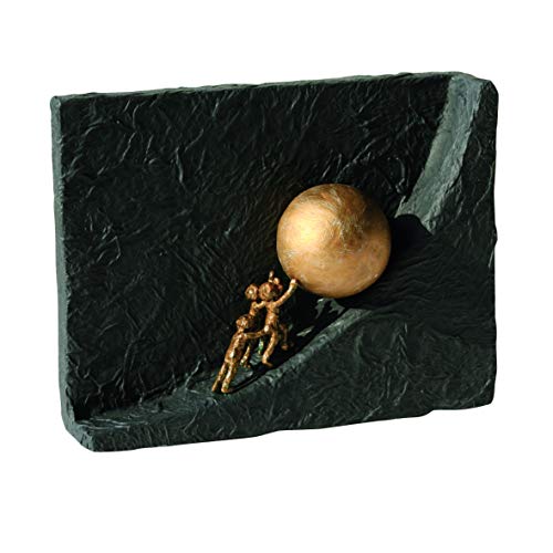 MaMeMi Zusammen etwas bewegen * Bronzeskulptur mit schwarzem Steingusssockel - Lieferung mit Expertise * 19 x 14 cm