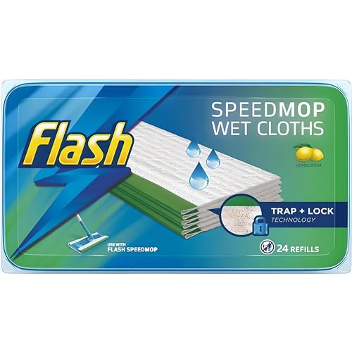 Flash Speedmop Feuchttuch-Nachfüllpackungen, schnell und hygienisch, Zitronen-Multi-Oberfläche, 24 Tücher