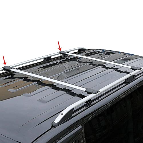 OMAC Relingträger Dachträger Dachgepäckträger Kompatibel mit VW Caddy 2003-2020 | Fahrradträger Dachboxen Dachgepäckablage Dachteile | Eloxiertem Aluminium Grau mit TÜV ABE