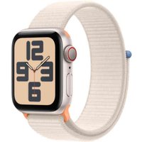 Apple Watch SE (GPS + Cellular) - 40 mm - Starlight Aluminium - intelligente Uhr mit Sportschleife - Stoff - Starlight - Handgelenkgröße: 130-200 mm - 32GB - Wi-Fi, LTE, Bluetooth - 4G - 27,8 g (MRG43QF/A)