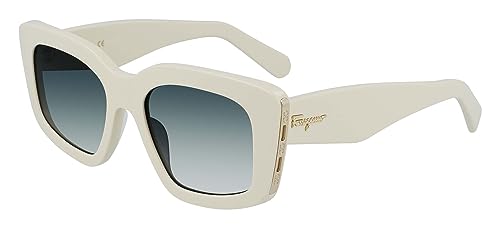 Salvatore Ferragamo Unisex SF1024S Sunglasses, 103 Ivory, 52
