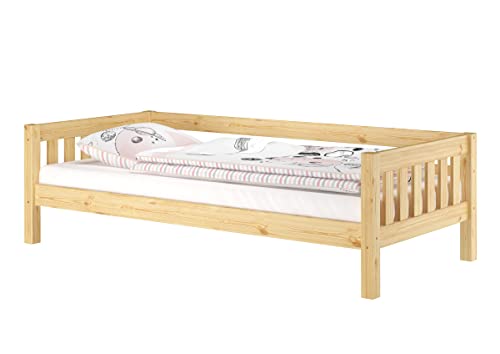 Erst-Holz® Gemütliches Kinderbett mit dreiseitiger Sicherung 90x200 cm Kiefer V-60.29-09, Ausstattung:ohne Zubehör