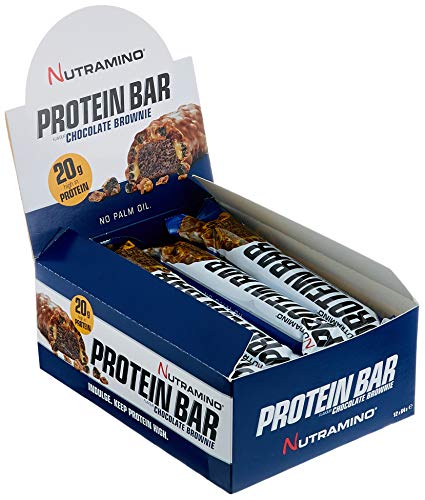 Nutramino Protein bar/Eiweiß Riegel (20g Eiweiß) Chocolate Brownie EiweißRiegel, 1er Pack (12 x 64g)