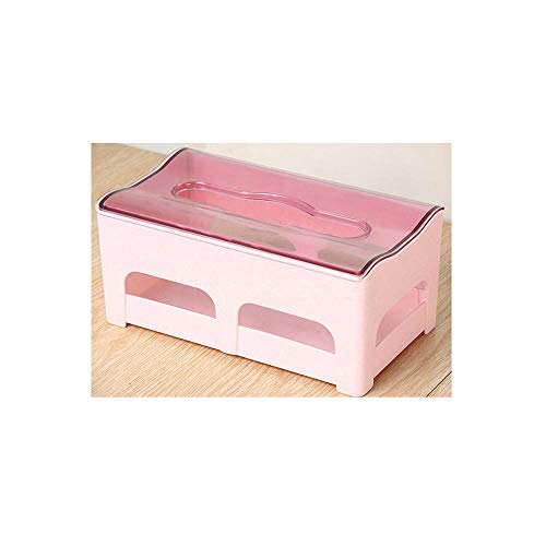 ZXGQF Tissue Box Kunststoff Wasserdicht Papier Handtuchhalter Für Zuhause BüroAuto Dekoration Tissue Box Halter, Pink