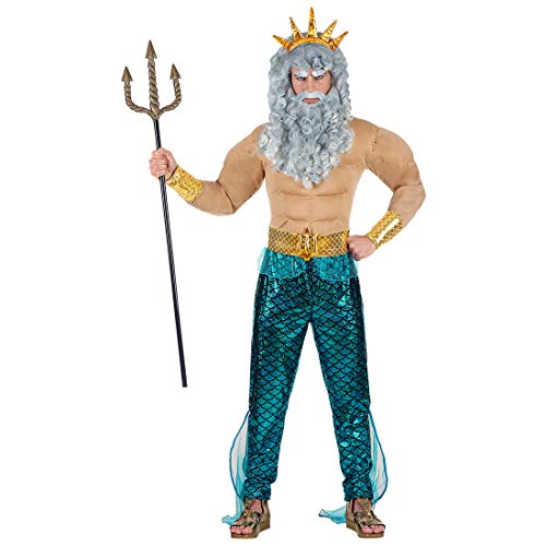Amakando Meeresgott-Kostüm Neptun für Männer/Größe L (52) / Poseidon Outfit Gott des Meeres/Genau richtig zu Karneval & Fasching