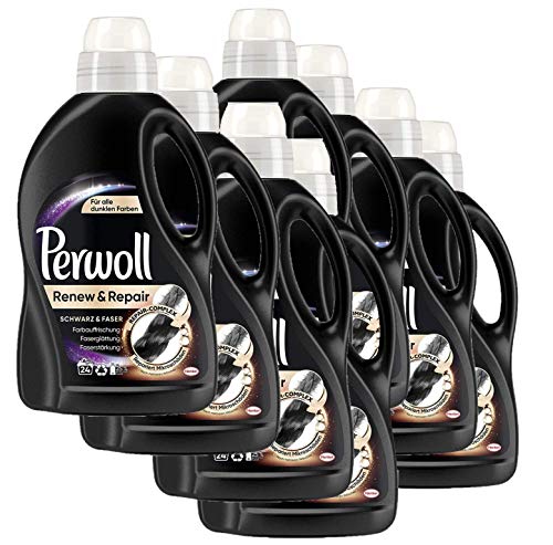 Perwoll Renew & Repair Schwarz & Faser, Feinwaschmittel, 192 (8 x 24) Waschladungen, für schwarze Wäsche