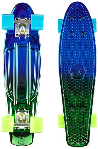 Ridge Skateboard Neochrome Range Mini Cruiser 22", Blau/Grün, Zoll