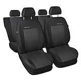 GSC Sitzbezüge Autositzbezug Komplettset 5-Sitze, Universal Grau, Elegance, kompatibel mit Volkswagen VW Tiguan 5-Sitze