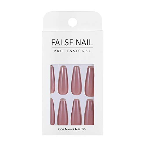 20 Stück/Box Frauen Fashion Full Cover Maniküre Werkzeug Lange Sarg Nagelspitzen Ballerina Falsche Nägel Fake Nägel tragbar (01)