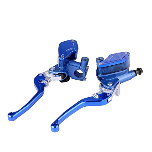 Motorradhydraulische Bremspumpe Paar 22-mm-CNC-Kupplungsgeberzylinderhebel einstellbar für Ersatzteile(Blau)
