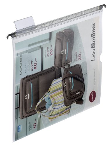 ELBA 100420999 Hängesichttasche vertic 25er Pack aus PVC 3-seitig geschlossene Tasche rechts offen farblos
