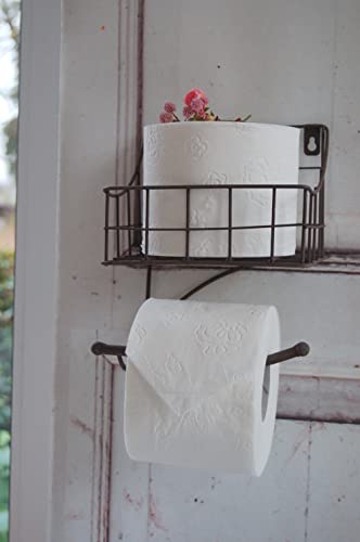 Landhaus Toilettenpapierhalter Carl rustikal in Shabby rostfarben