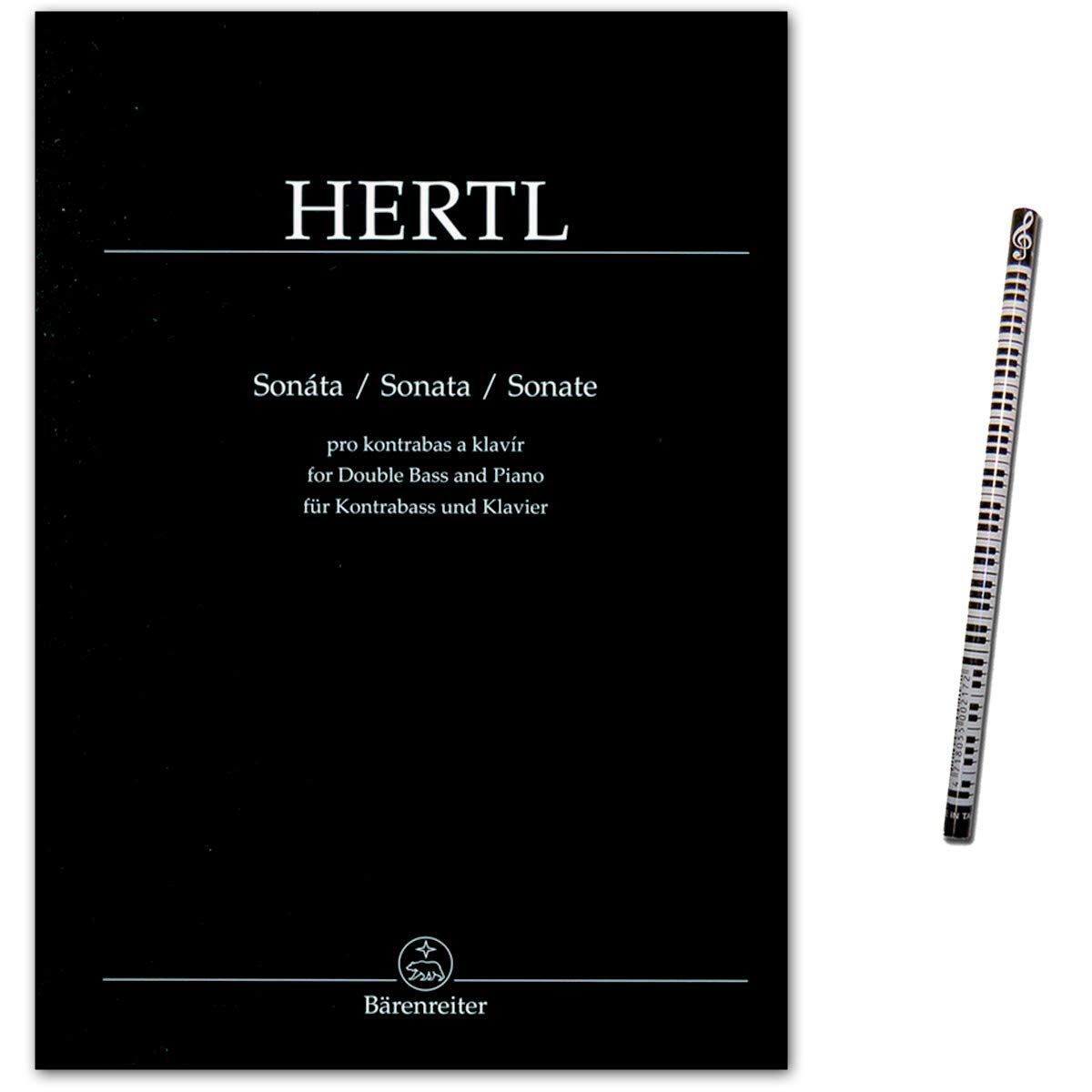 Hertl Sonate für Kontrabass und Klavier - Notenbuch mit Musik-Bleistift - Bärenreiter BA11530 9790260107960