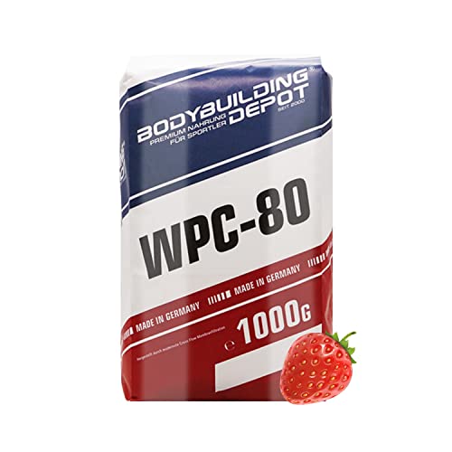 BODYBUILDING DEPOT WPC-80, Whey Konzentrat, 1000g Papiertüte, Erdbeere