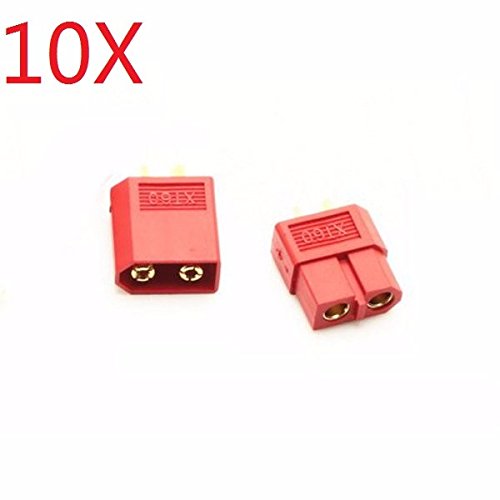 HELEISH 10 Paar XT60 rot männlich weiblich Rundstecker Stecker for RC-Batterie DIY Montageteile