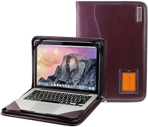 Broonel - Contour Series - Lila Leder Laptop Fall/Hülse - Kompatibel mit dem Acer Chromebook CB515-1HT-P78M Touch Laptop 15, 6"