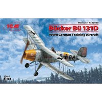 ICM 32030 Bücker Bü 131D,WWII German Training Aircraft(100% New molds) Modellbausatz, grau