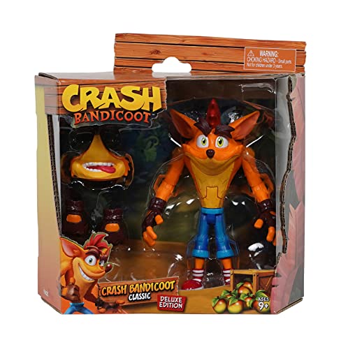 Crash Bandicoot Bandai Deluxe Edition Actionfigur | 16,5 cm Spielzeug mit 16 Gelenkpunkten und Zubehör | Sammelfiguren für eine Merchandise-Kollektion