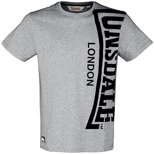Lonsdale Men's HOLYROOD T-Shirt, Marl Grey/Black, S