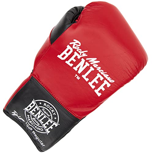 BENLEE Rocky Marciano Unisex - Erwachsene Typhoon Leather Contest Gloves, Black/Red, 10 oz L
