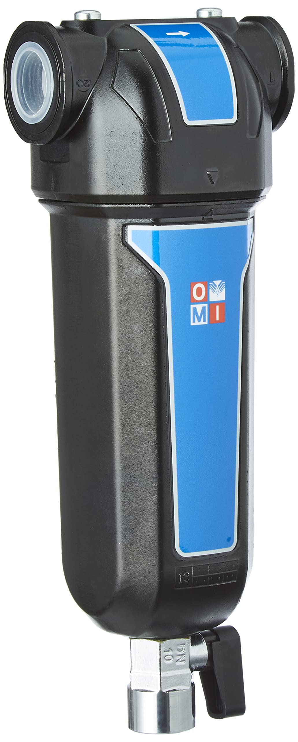 Druckluftfilter der Omi Alps-Serie AF75 Allzweckschutz 0,1 Mikron Luftanschluss 3/4 ”BSPT, Schwarz und blau