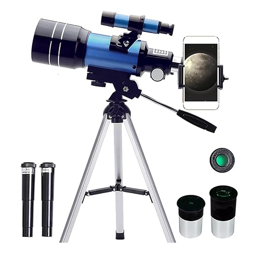 MARKELL Top-Teleskop für Erwachsene Kinder, 70-Mm-Blende (15X-150X), Tragbare Refraktor-Teleskope für Anfänger, 300-Mm-Reiseteleskop, Langlebig, Einfach zu Bedienen