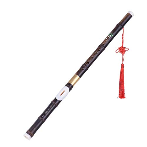Flöte, abnehmbare, natürliche schwarze Bambusflöte, Blasinstrument, G-F-Taste, für Anfänger, Musikliebhaber, Flöte, C-Flöte, Musikinstrument (Größe : F-Ton)