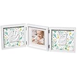 Baby Art - Bilderrahmen dreiteilig mit Gipsabdruck und Foto für Baby Fußabdruck oder Handabdruck, My Baby Style, eckig, Limited Edition Toucans