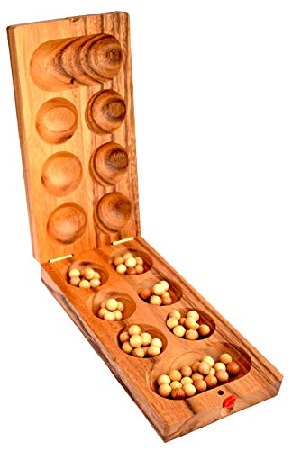 Kalaha afrikanisches Bohnenspiel Mancala Large Knobelholz Strategiespiel Kinderspiel für Feinmotorik und Konzentration für 2 Spieler