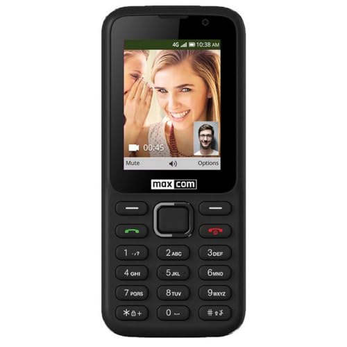Maxcom Mobiltelefon Seniorenhandy Bluetooth 2,4 Zoll Display 2MP Kamera FM Radio und Taschenlampe Schwarz MK241 4G VoWi-Fi