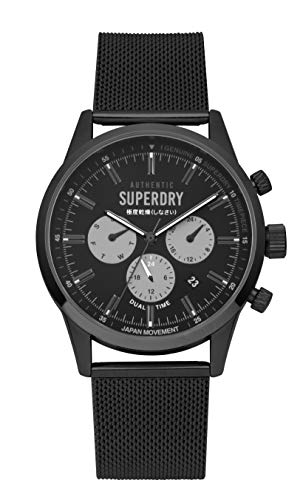 Superdry Herren Multi Zifferblatt Quarz Uhr mit Edelstahl Armband SYG256BM