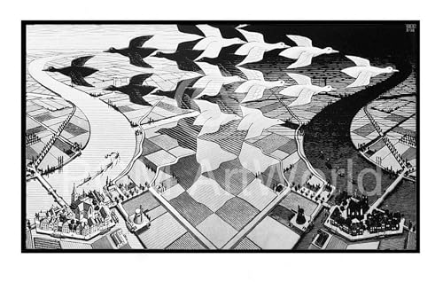 PGM M, C, Escher - Tag und Nacht Kunstdruck 86x55cm